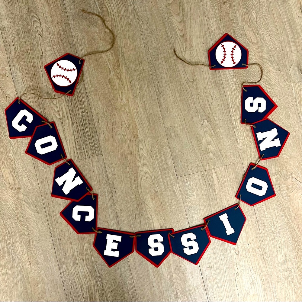 Baseball Party “Concessions” Banner Party Decor Sign - Rookie of the Year Theme
